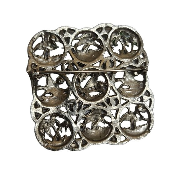 Brooch Silver Tone Sailboat Flamingo Parrot Missing Stones - Picture 10 of 12